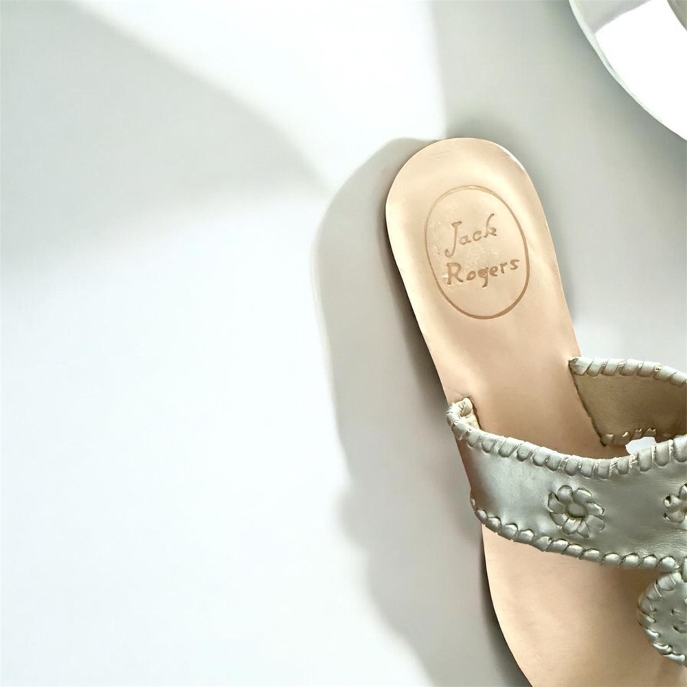 Jack Rogers Mint Green Leather Thong Sandals - Picture 3 of 4